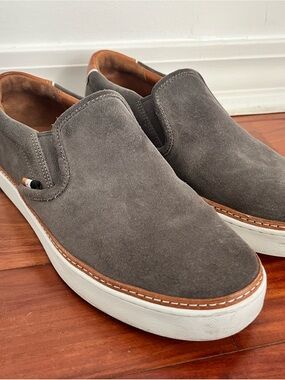 Men's Allen Edmonds Magnet Grey Suede Slip-On Casual Sneakers Sz 7D